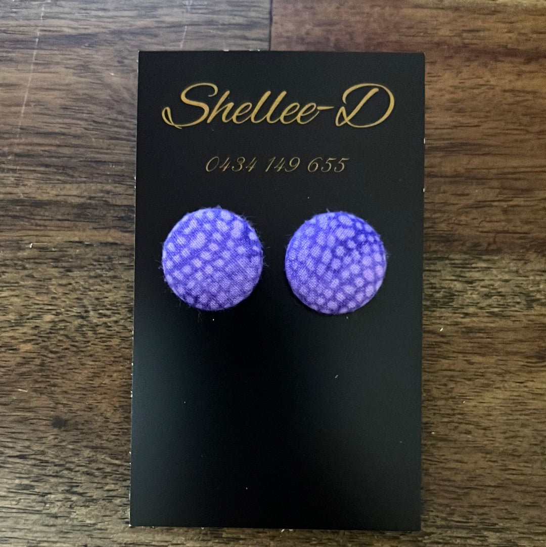 Earrings by Shellee-D - Purple Polka Dot
