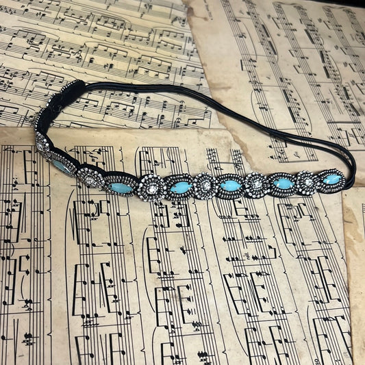 Headband - turquoise & silver