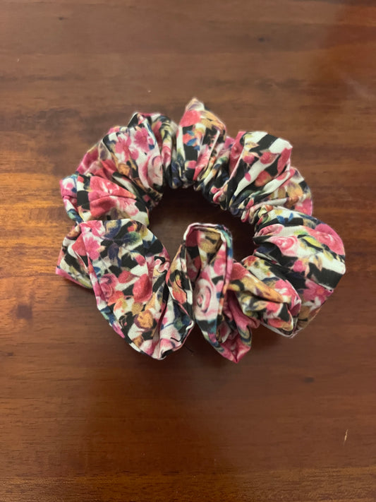 Flowers & Stripes Scrunchie