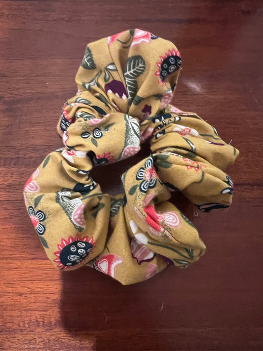 Mustard & Florals Scrunchie