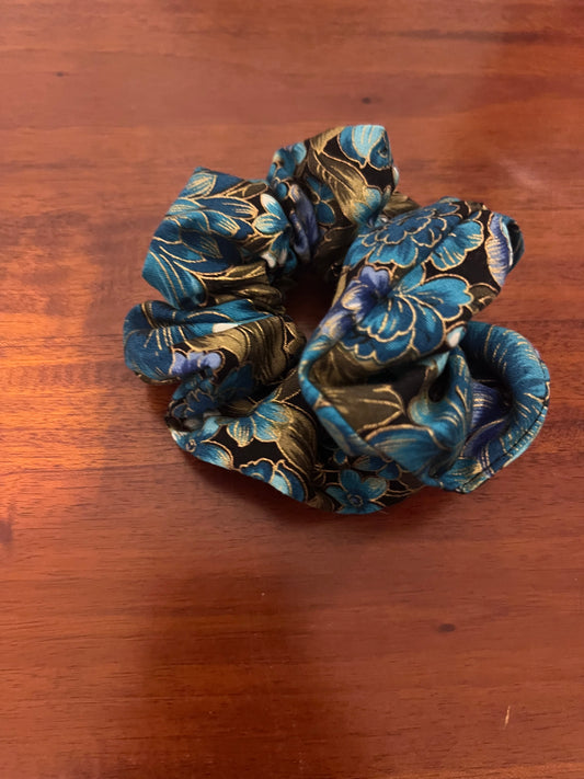 Blue & Gold Scrunchie