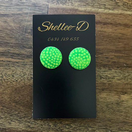 Earrings by Shellee-D - Green Polka dot