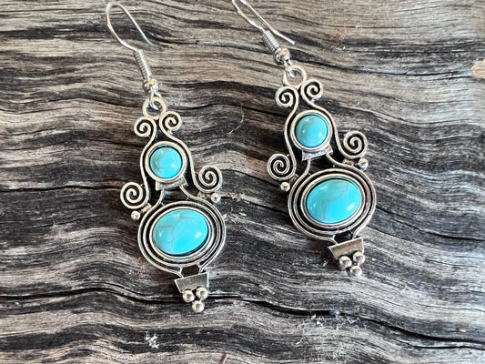 Art Deco style Turquoise Earrings