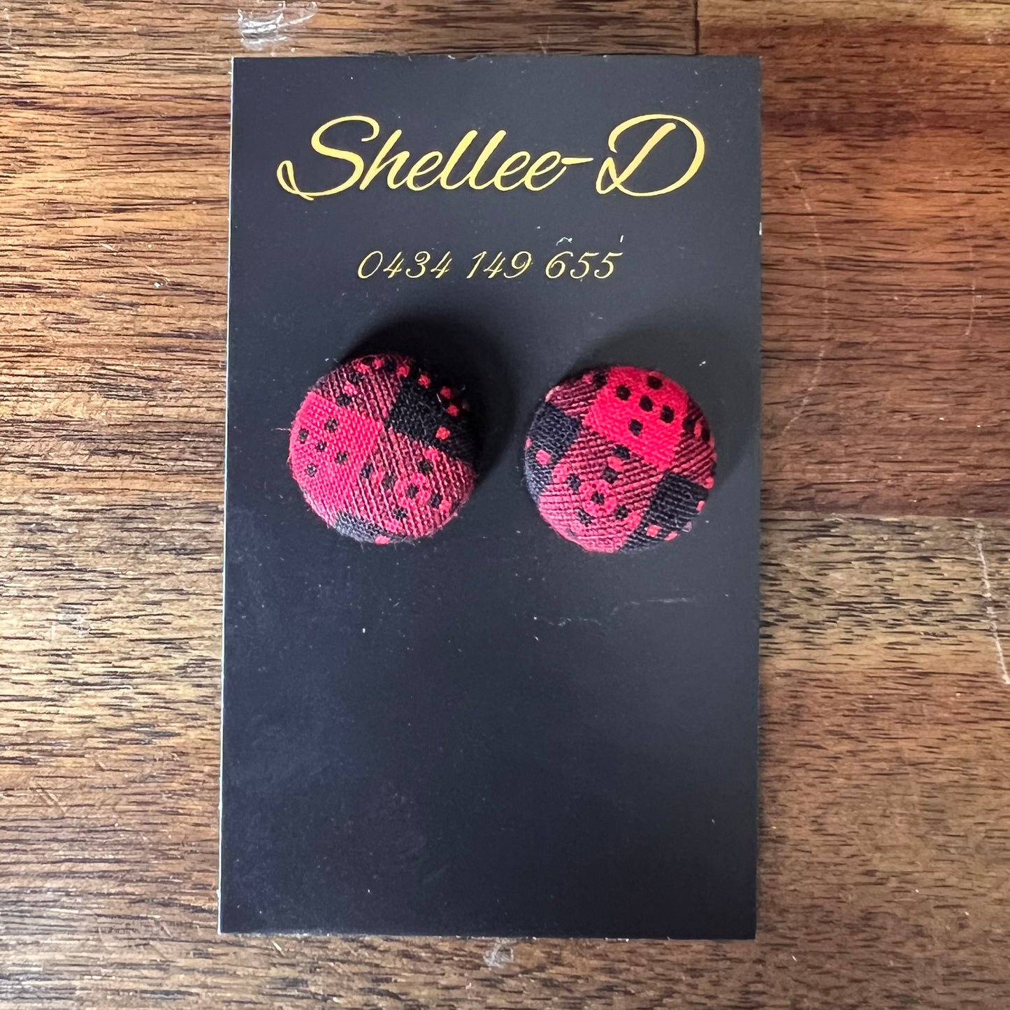 Earrings by Shellee-D - Black & Red Tartan