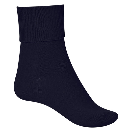 Howitt Ankle Socks with Turnover Tops - Dark Navy